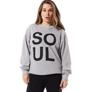 🐾SoulCycle SOUL  Heather grey unisex Sam classic Graphic Sweatshirt size L NWT